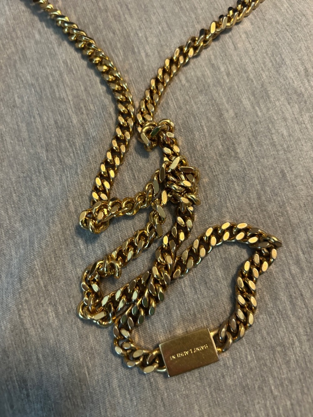 Saint Laurent Royal Blue Chain Wallet with Gold Hardware - Picture 2 of 11